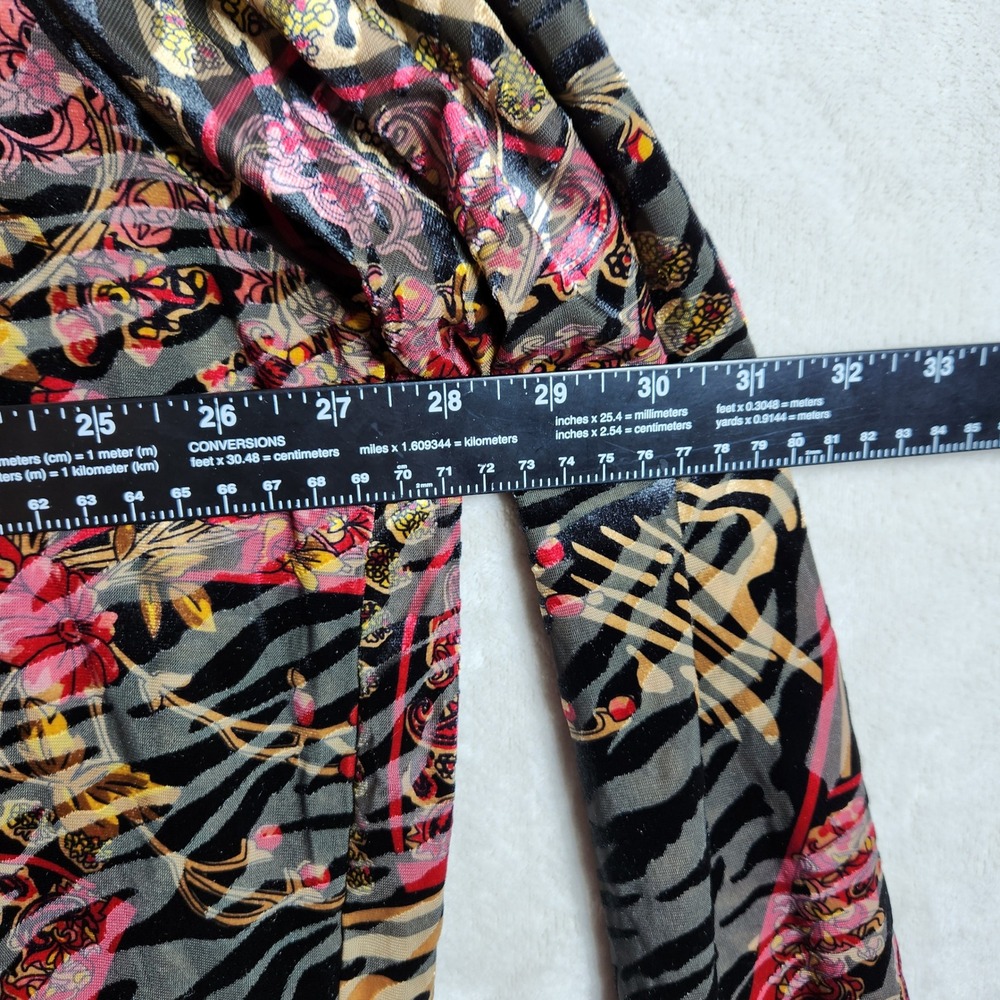 Calessa Velvet Kimono Cardigan Womens 3X Black Burnout Floral Animal Whimsigoth - Picture 7 of 8